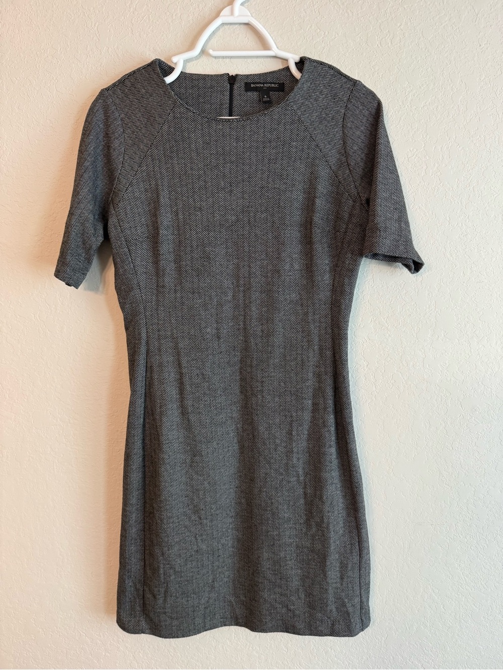 Banana Republic Black Grey Herringbone Dress 6